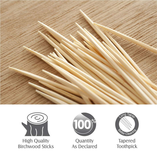 Wooden Toothpicks – Hygienic Dispenser Box, 250 Sticks