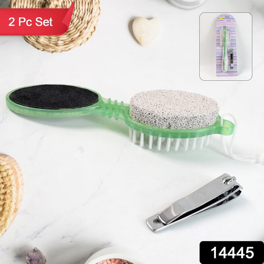Pedicure Tool – 5-in-1 Foot Scrubber with Nail Cutter for Smooth Feet