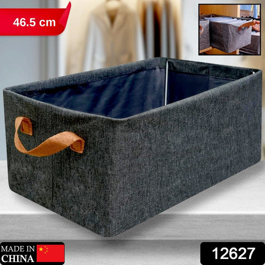 Foldable Storage Box – 46.5 cm Cotton Linen Organizer