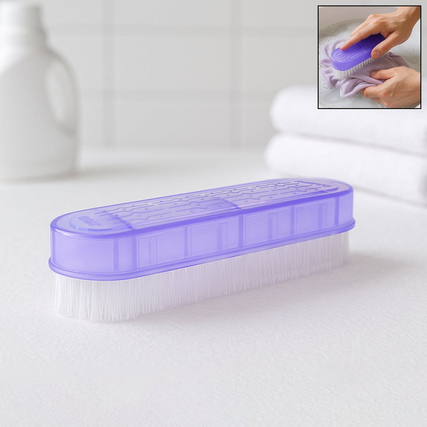 Ergonomic Laundry Brush – Durable Nylon Bristles with Handle