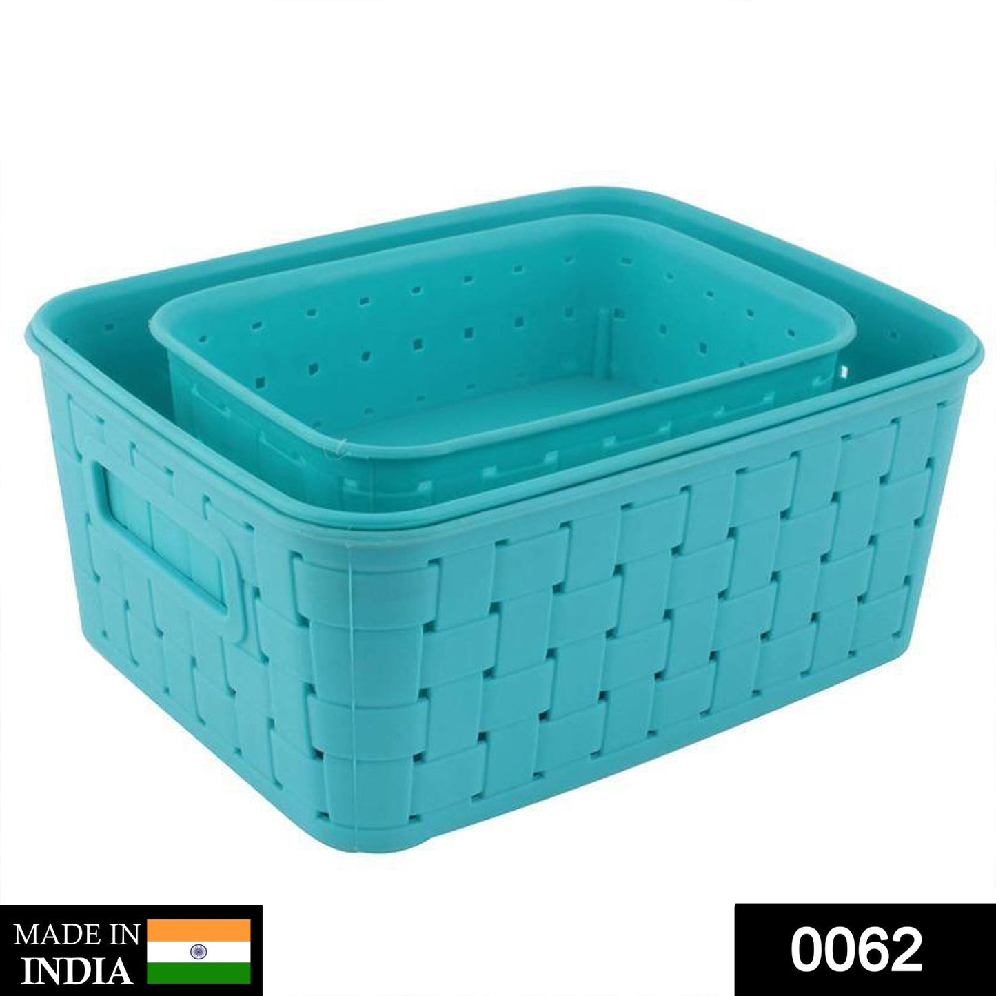 Stay Organized Storage Baskets Set – Food-Grade Plastic, Sky - main product view
