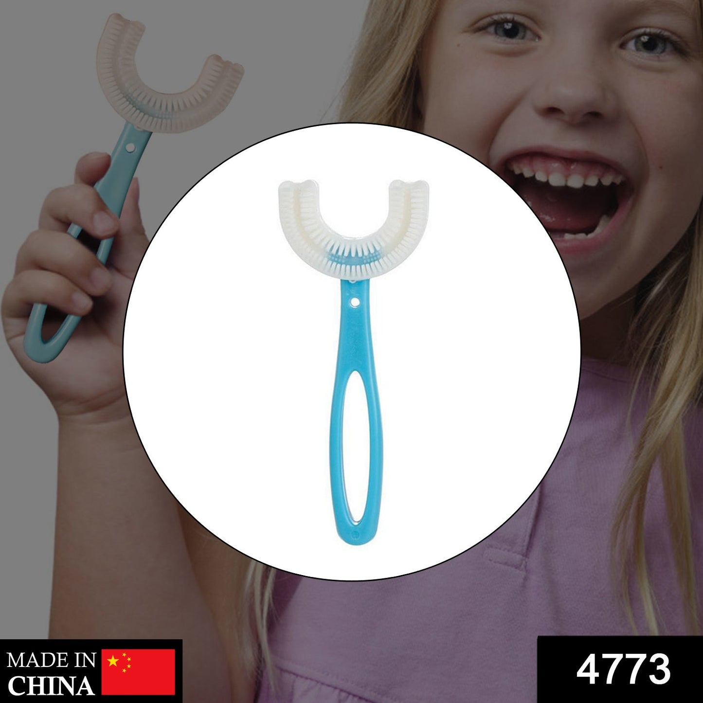 Kids U-Shaped Toothbrush – Gentle Cleaning for Toddlers | Mini Bubbles
