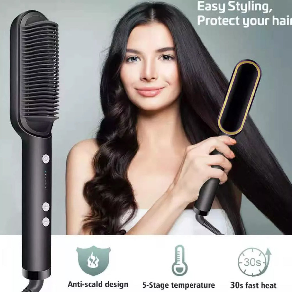 Hair Straightener – Keratin Ceramic & Scalp Massager