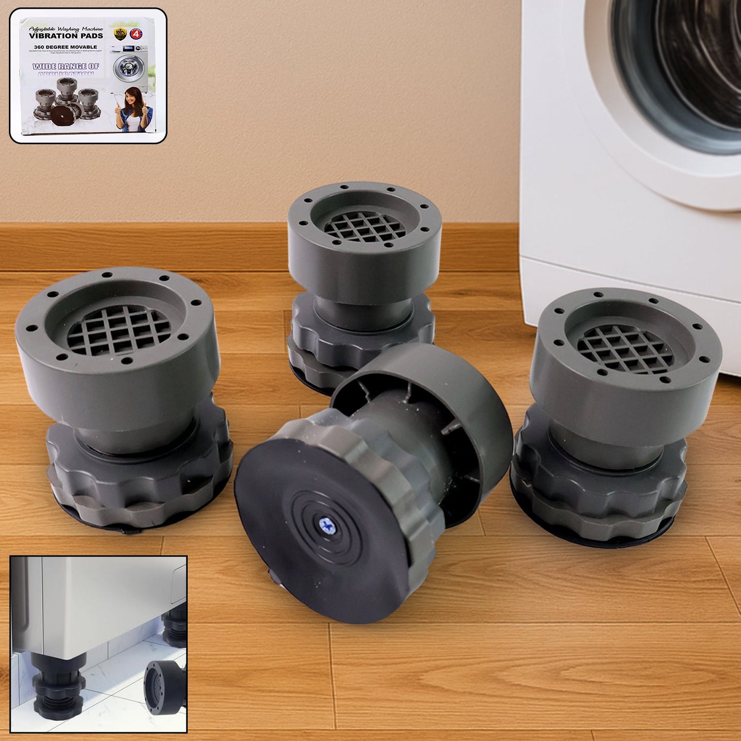 Adjustable Anti-Vibration Pads for Washing Machines