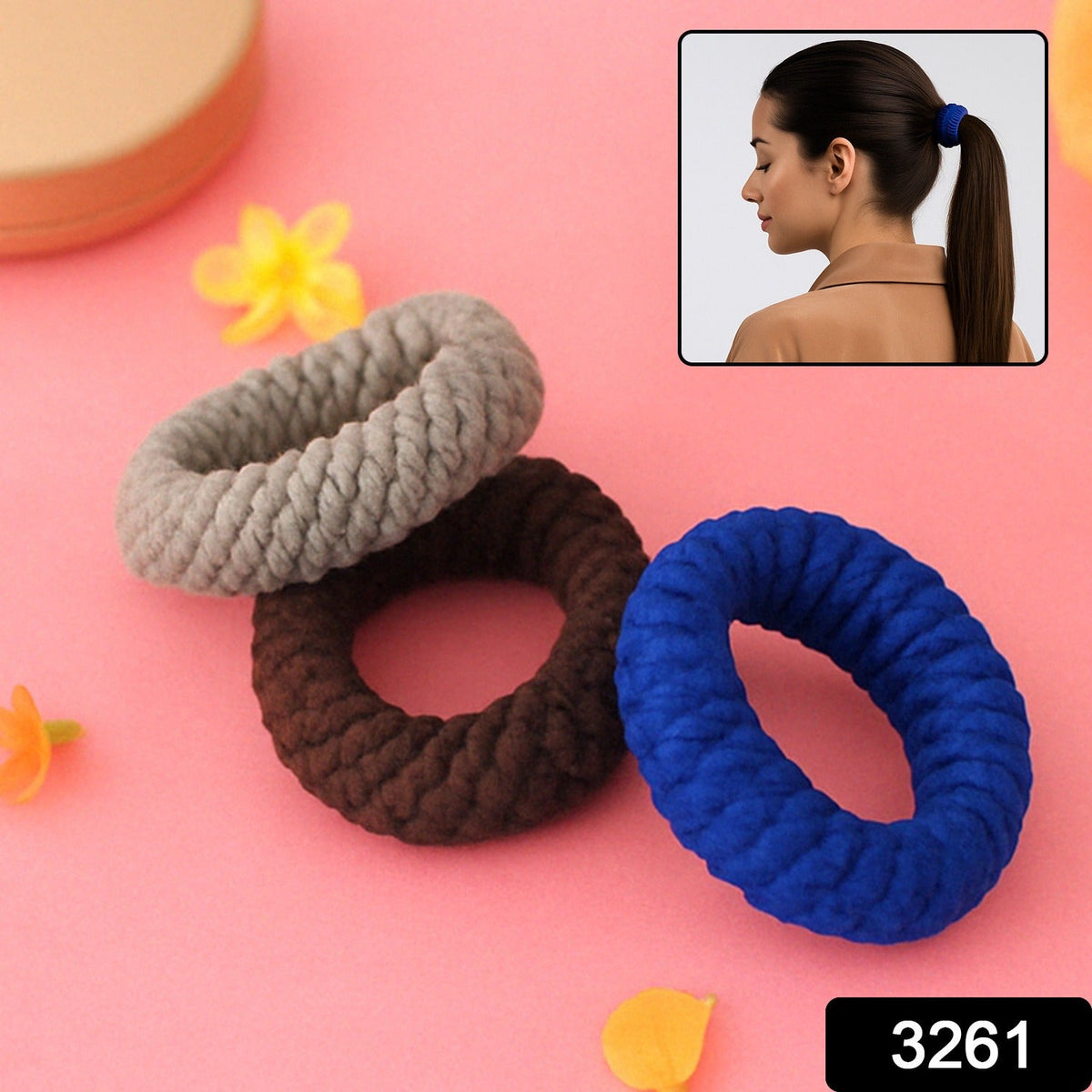 Tyre Shape Hair Bands – Multicolour, Secure Hold
