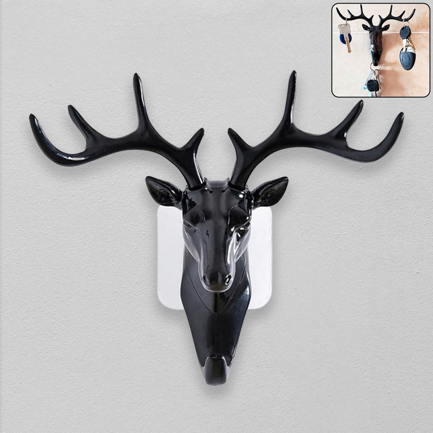 Deer Head Wall Hook – Self-Adhesive & Decorative
