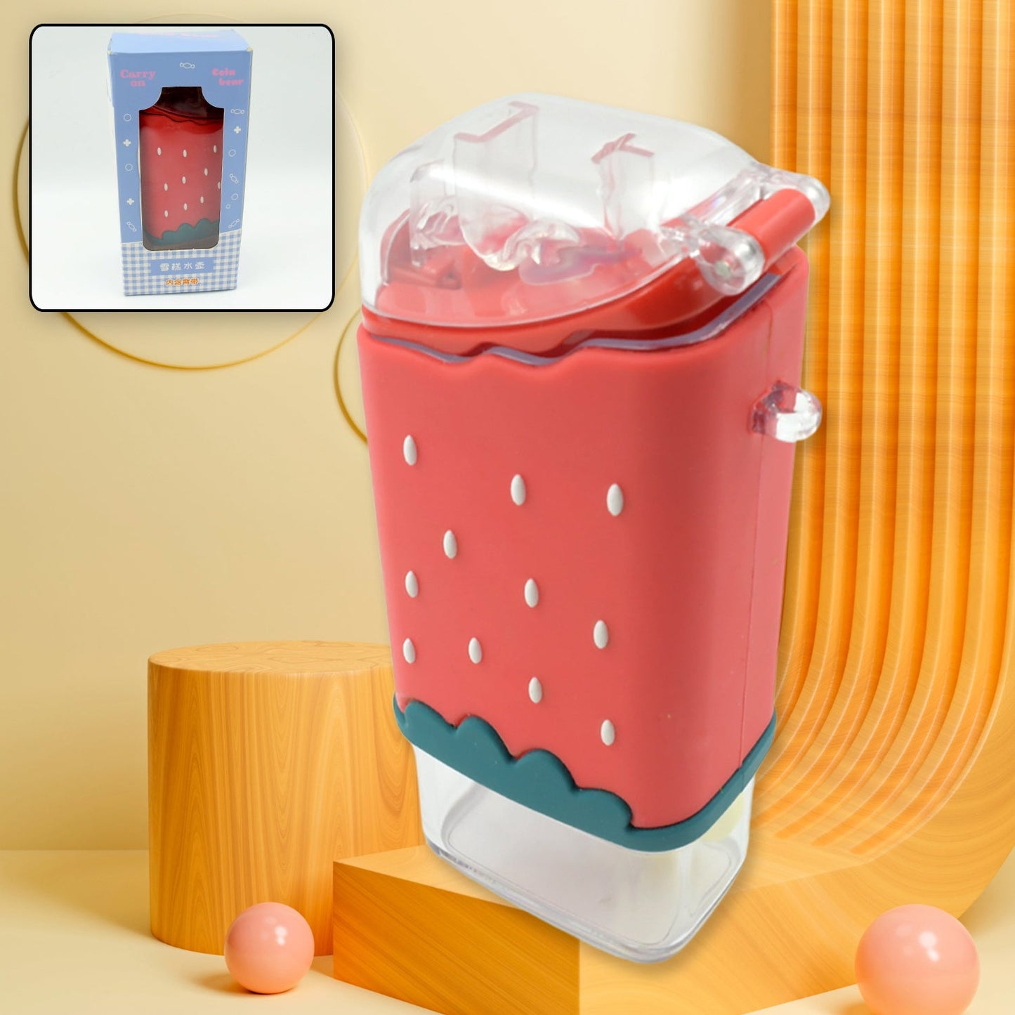 Leak-Proof Ice Cream Water Bottle for Kids – 300ml