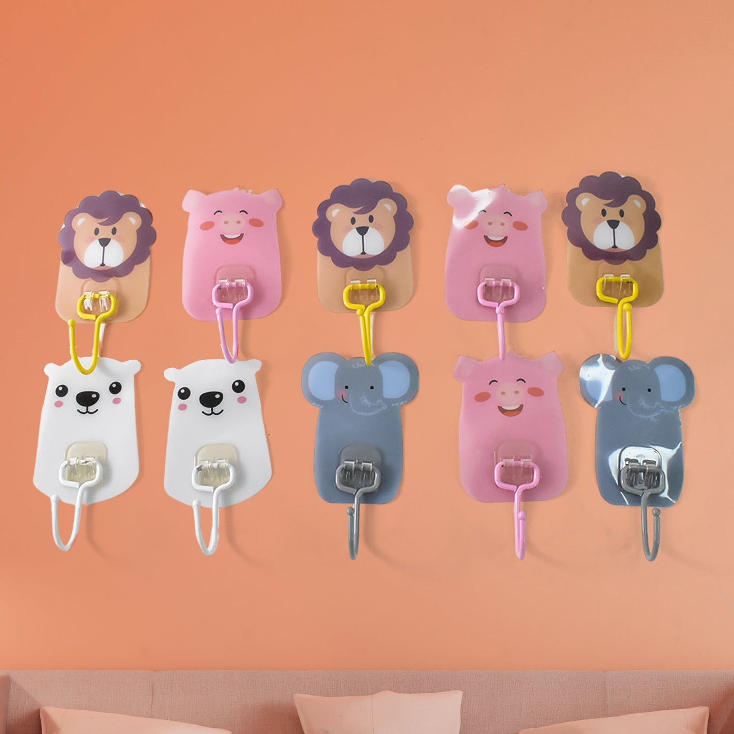Wall Mounted Cartoon Hooks – Self-Adhesive, Kid-Friendly