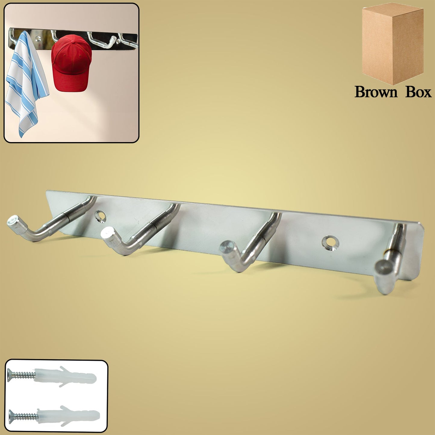 Heavy-Duty Stainless Steel Coat Hook Rack – Hooks for Home