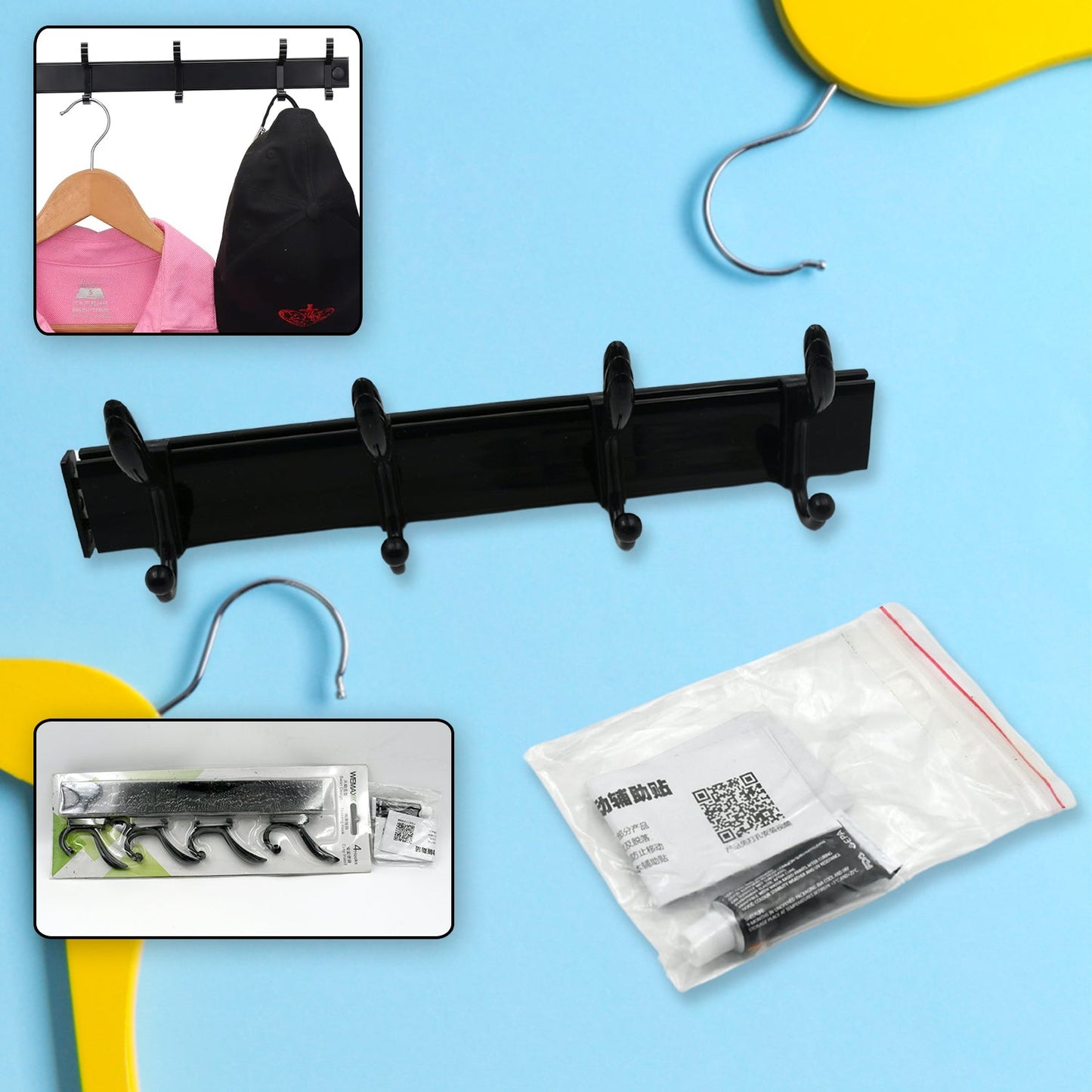 Wall Mount Coat Hanger – Hooks, Damage-Free Eco Adhesive