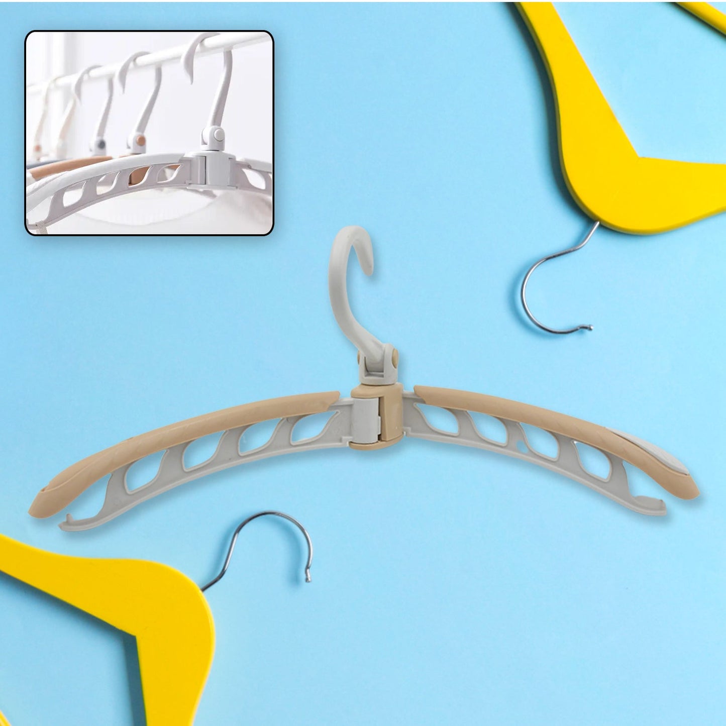 Travel-Ready Folding Hanger – 360° Rotating, -Friendly