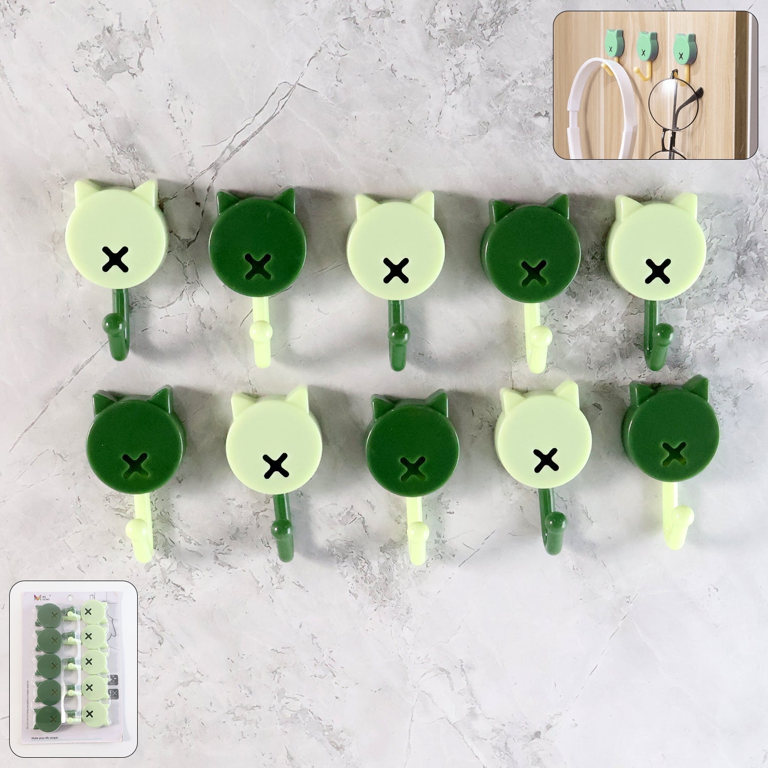 Self Adhesive Wall Hooks 10 Pc – Strong Hold, No Drilling - main product view