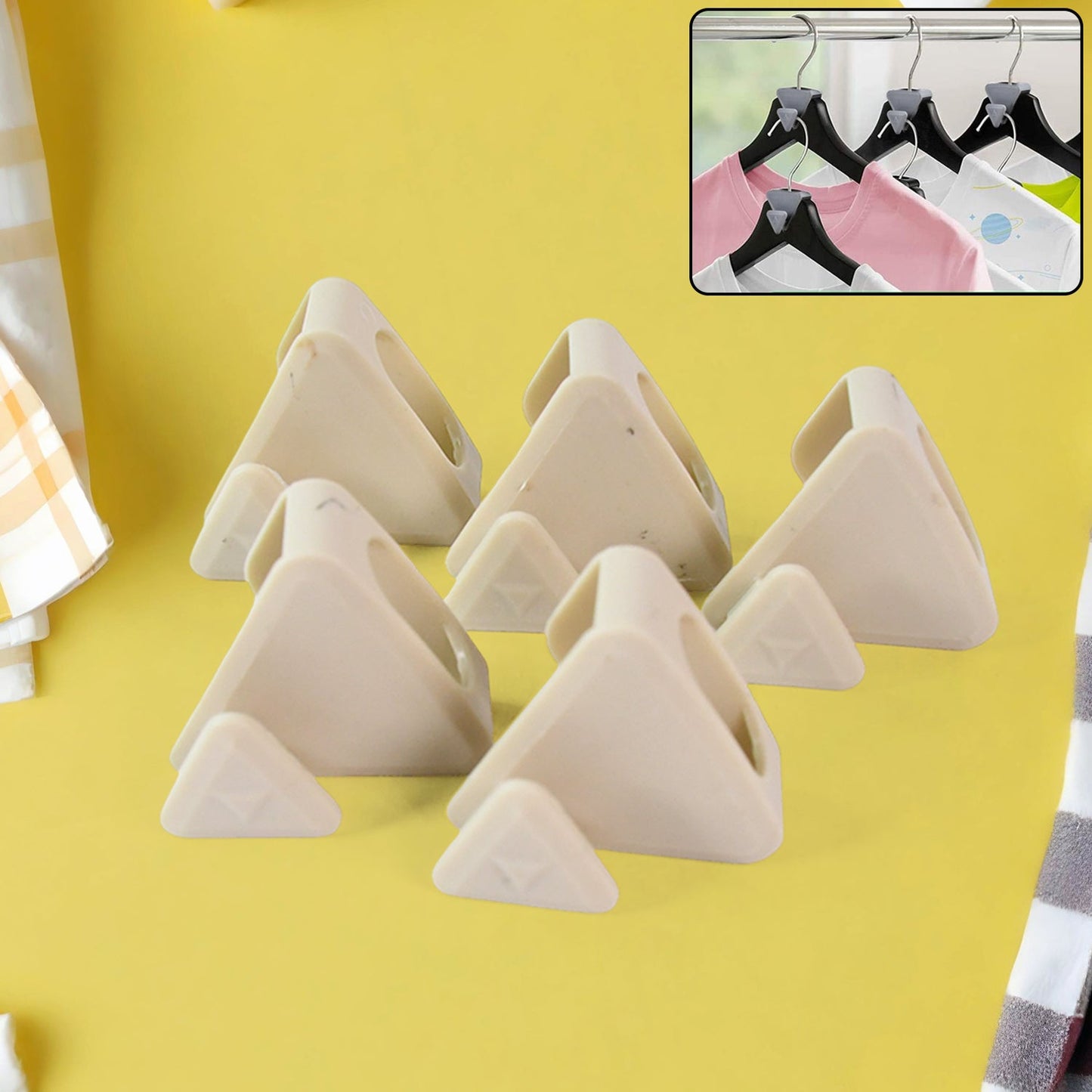 Space-Saving Plastic Triangle Hanger Connector Hooks – Wardrobe