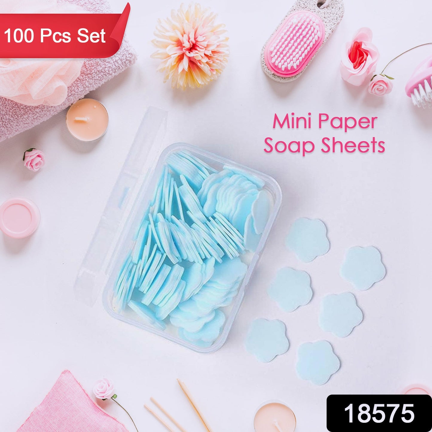 Travel Soap Sheets – 100 Flower-Shaped | VelvetBubbles