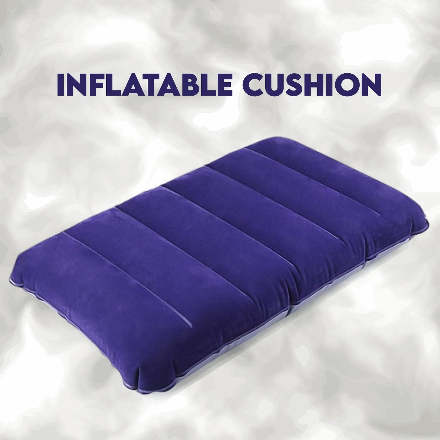 Inflatable Travel Pillow – Velvet Air Comfort (Blue) | PillowTrek
