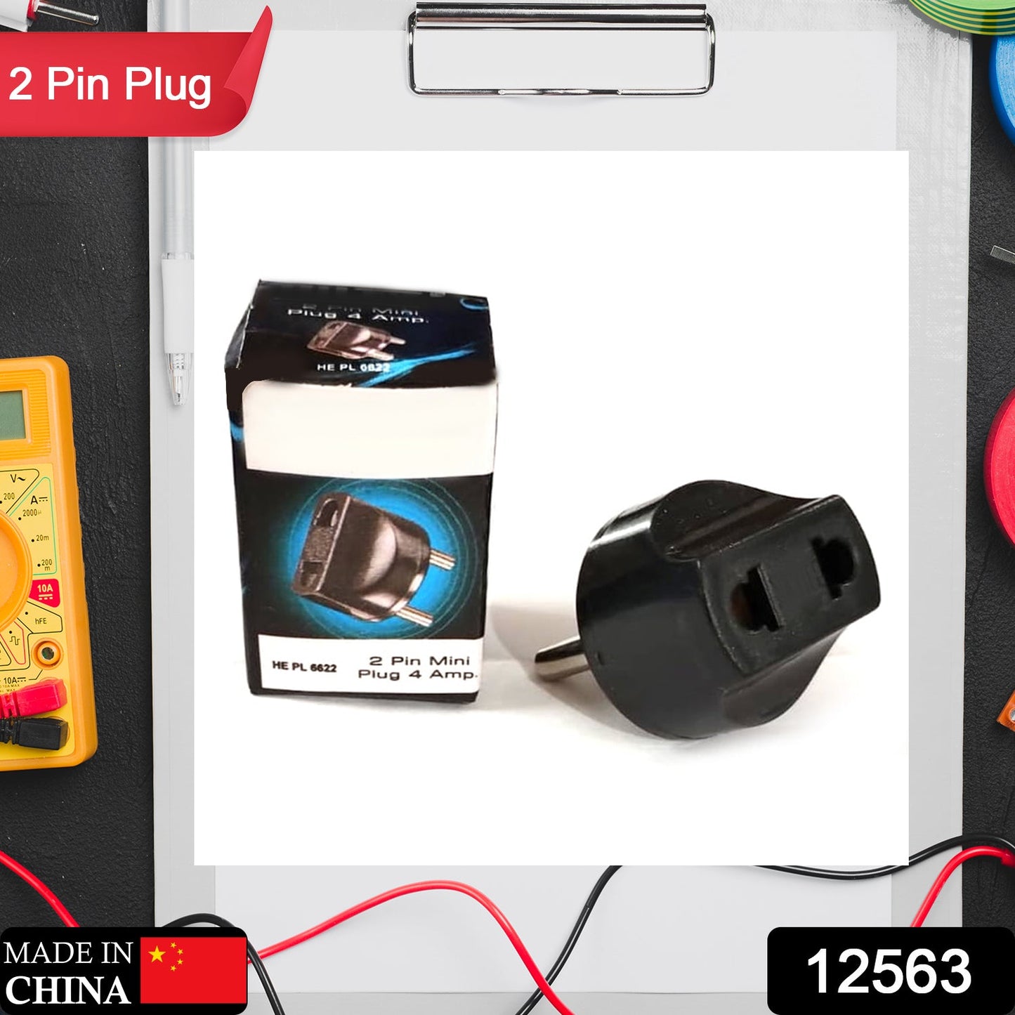 2 Pin Plug Adapter – Universal to Indian Sockets |