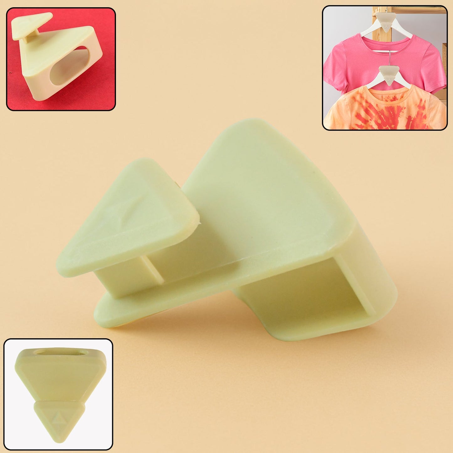 Space-Saving Plastic Triangle Hanger Connector Hook – Wardrobe