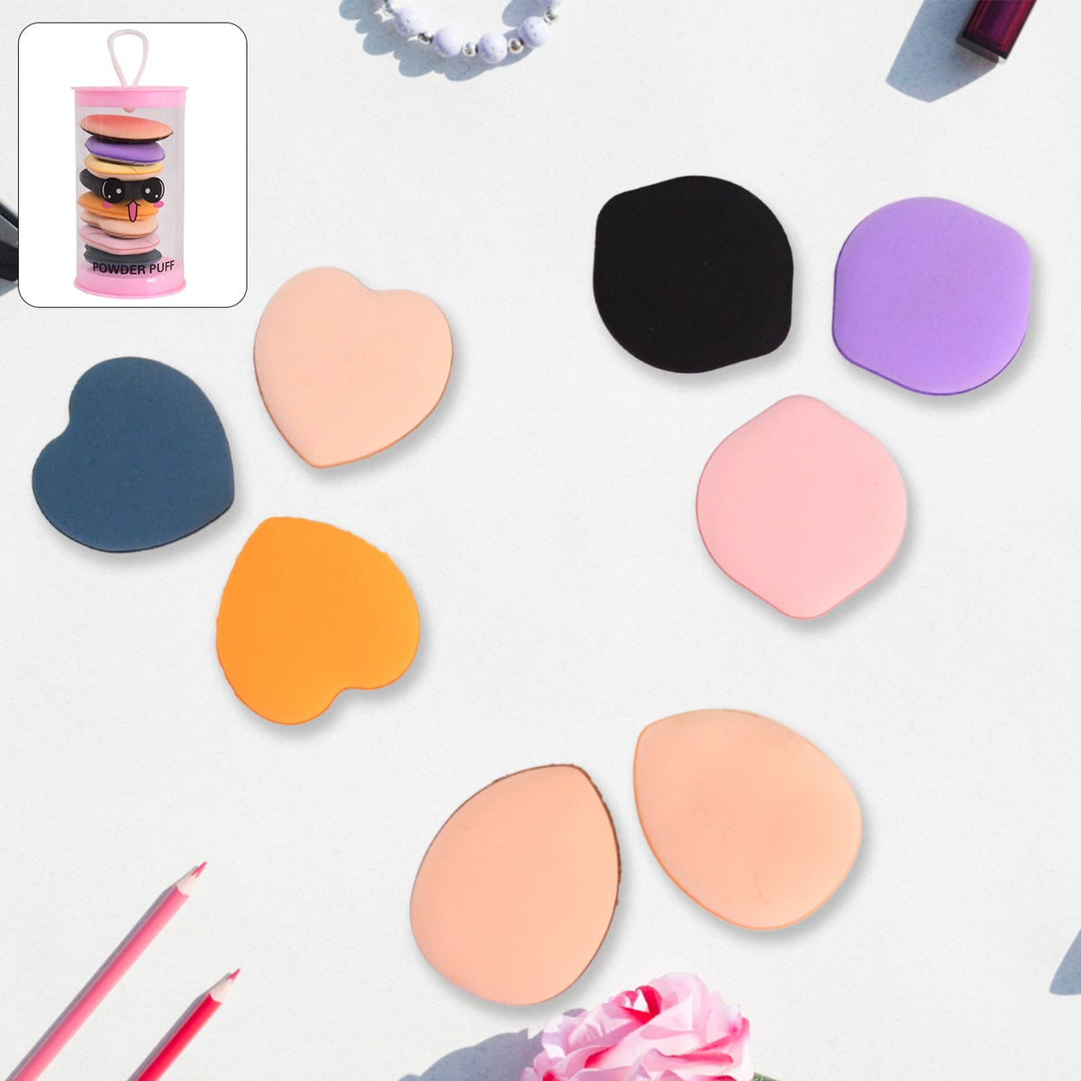 Mini Finger Powder Puff – Soft Makeup Sponges, 8 Pcs Set