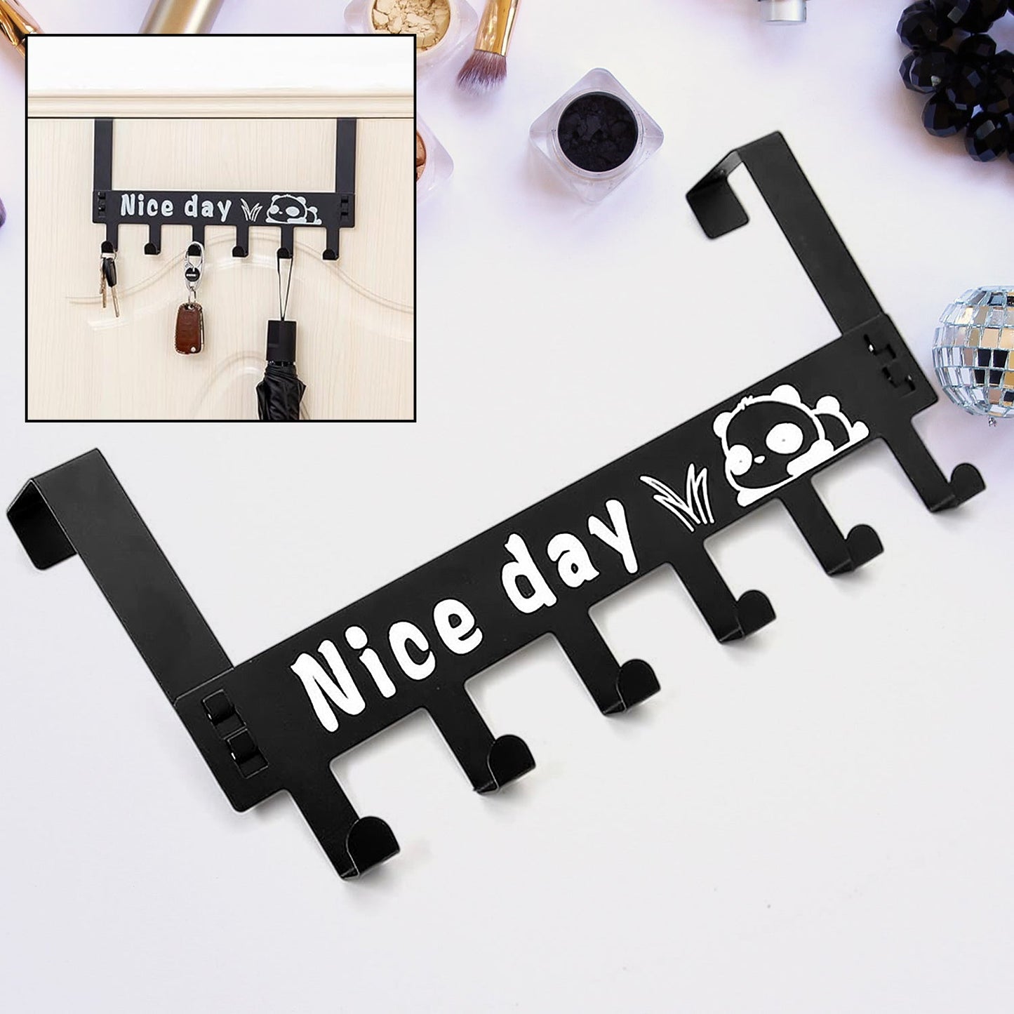 Heavy-Duty Over Door Hook Rack – Carbon Steel