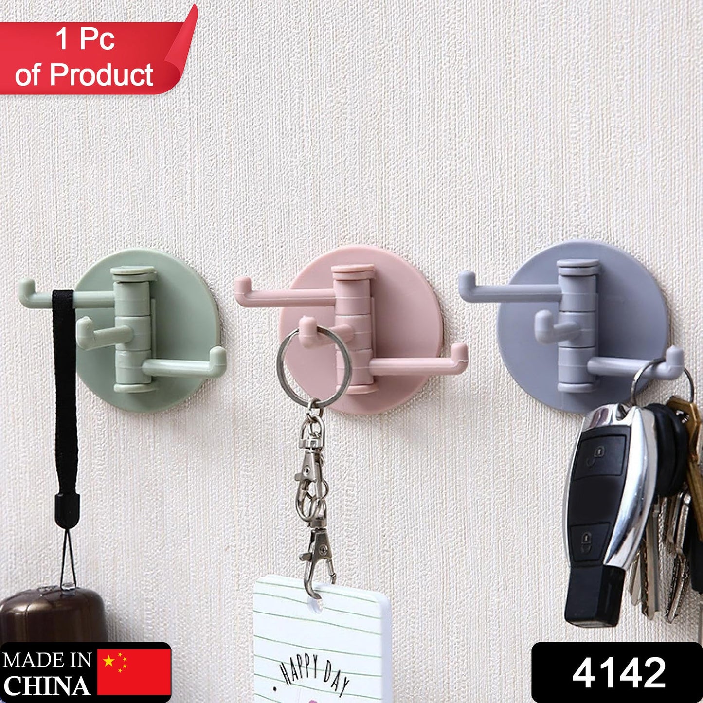 Clutter-Free Storage Punch-Free Sticky Hook – 3-Hook