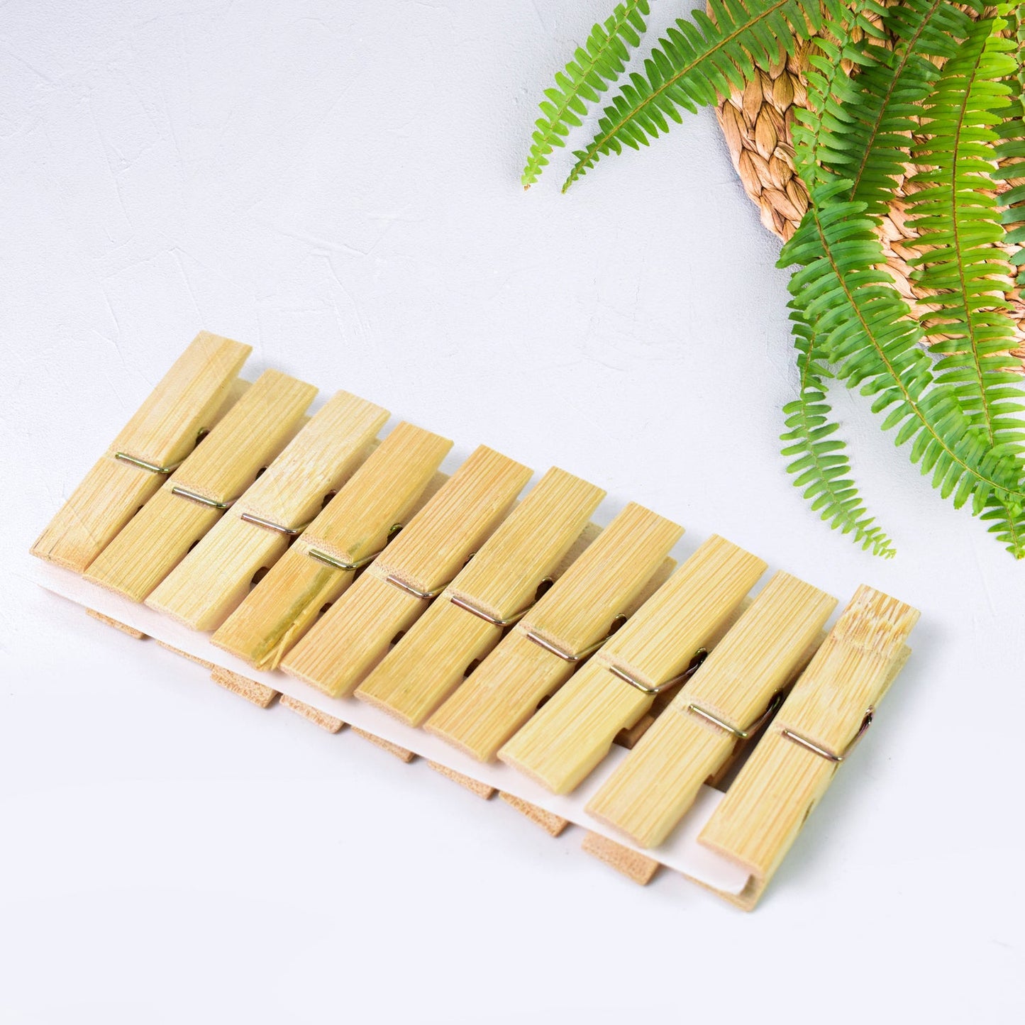 Heavy-Duty Bamboo Cloth Clips – Wooden Pegs (10 Pcs)