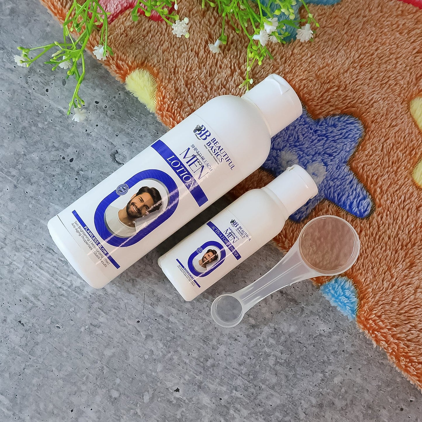 Men's Skin Bleach – Brightening Lotion & Activator Powder Set (200 gm)
