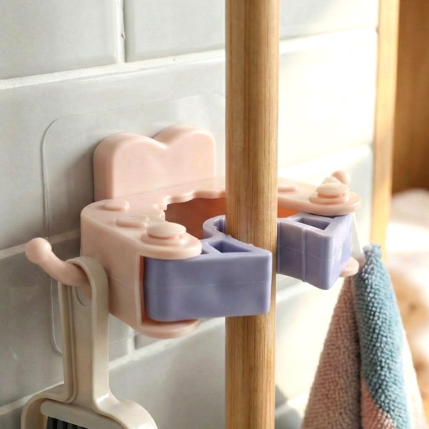 Stay Organized Broom & Mop Holder Clips – Strong Adhesive