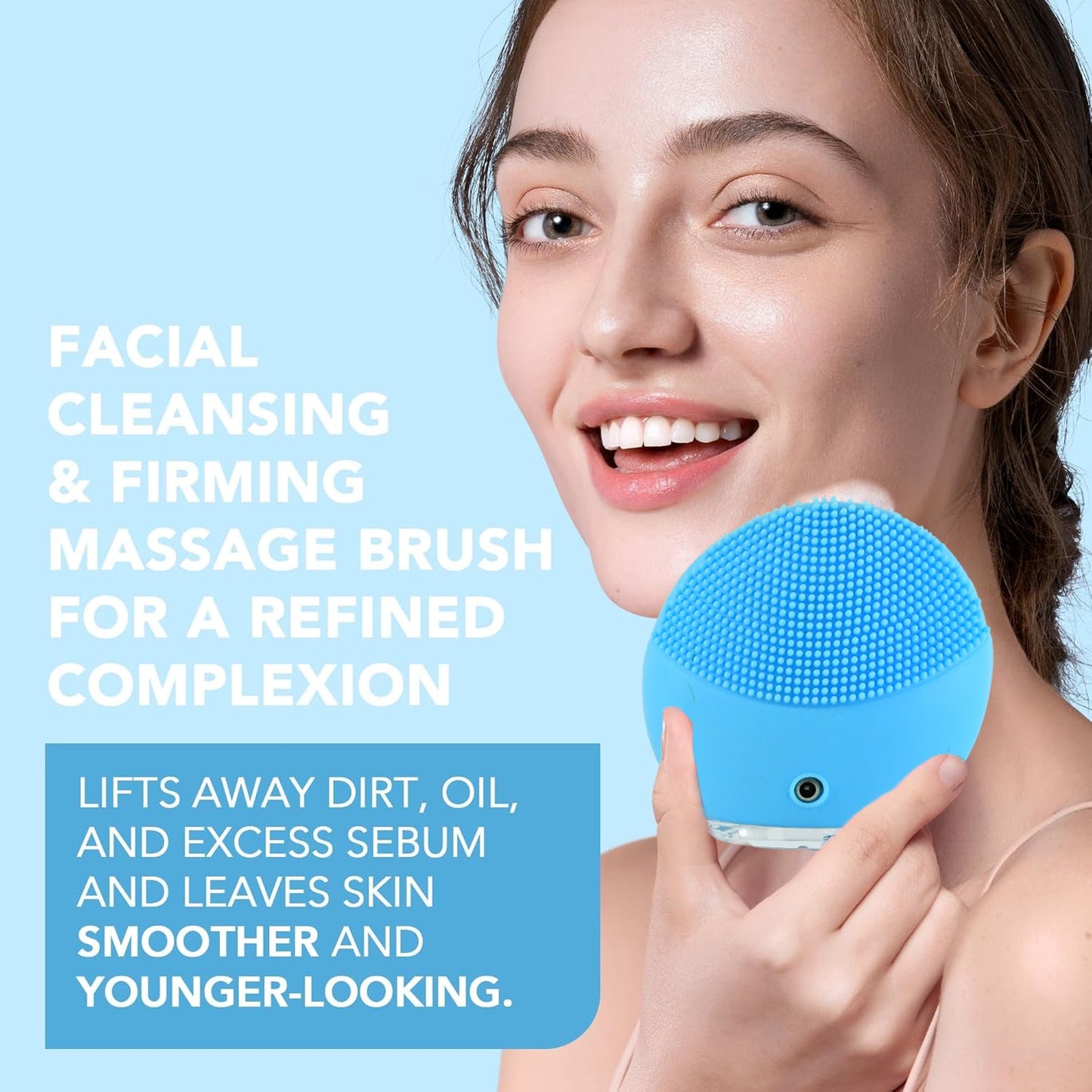 Silicone Sonic Facial Cleansing Brush – Gentle Deep Pore Cleanser