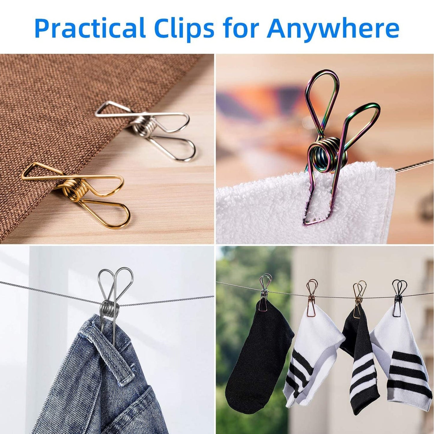 All-in-One Stainless Steel Clothes Clips – Sturdy