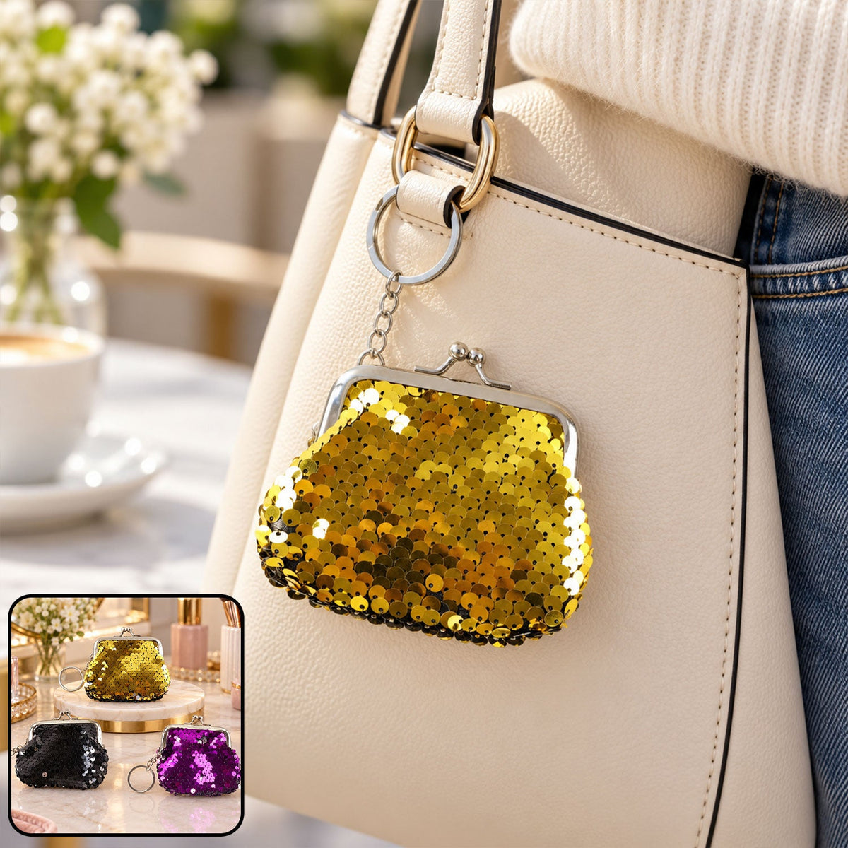 Cute Mini Coin Pouch with Key Ring for Travel Bags and Backpacks (1 Pc) - view 8