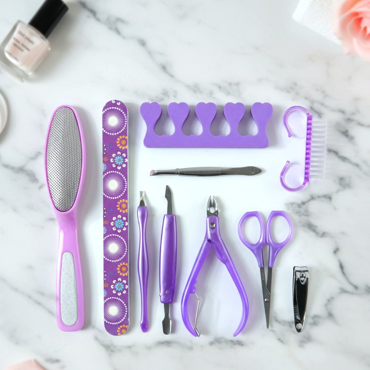 Manicure & Pedicure Nail Care Tool Set – Complete 10-Piece Grooming Kit