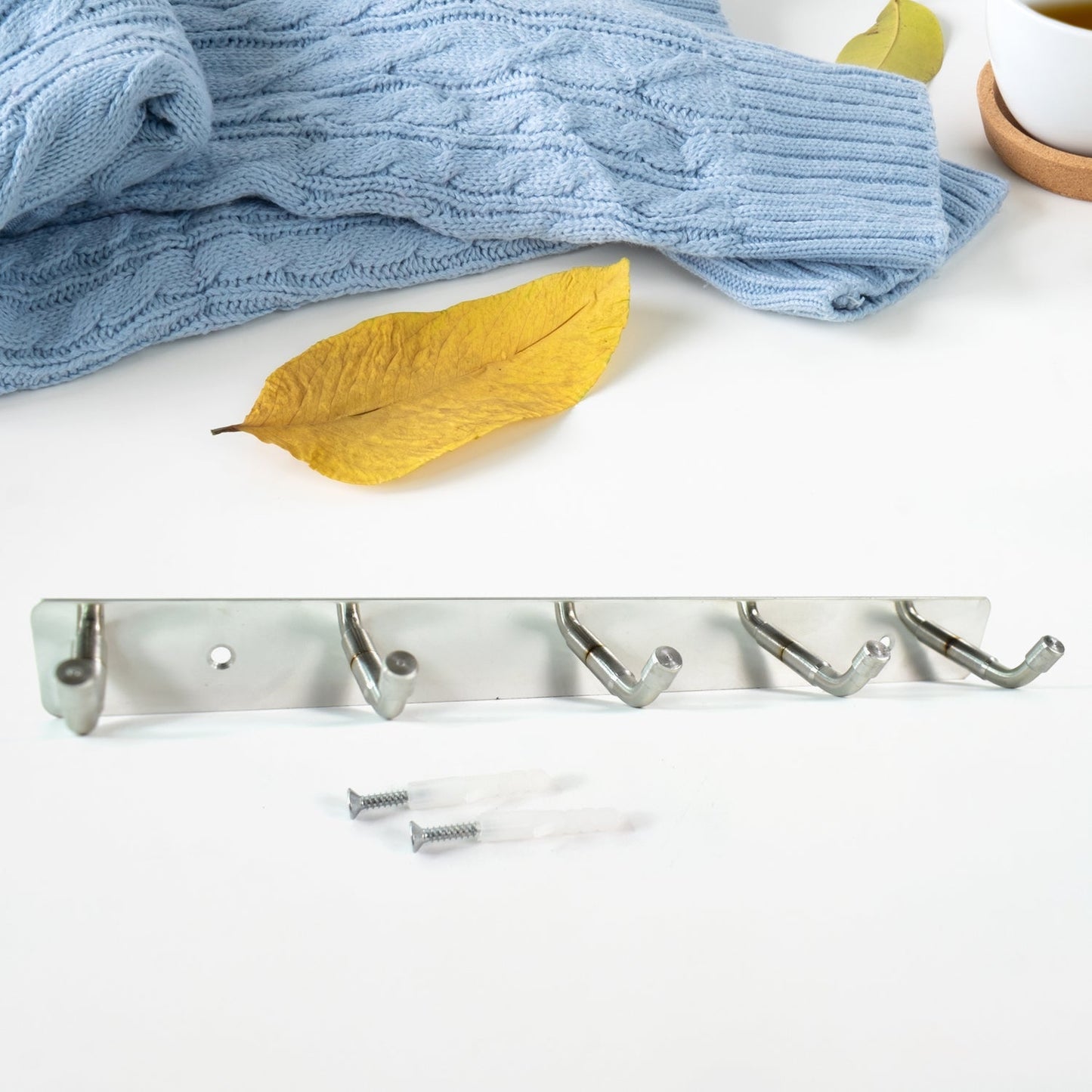 Clutter-Free Storage Stainless Steel Coat Hook Rack – 5-Hook