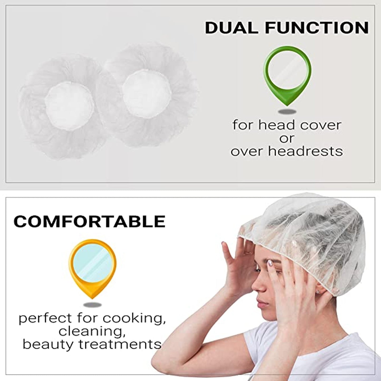 Disposable Shower Caps – Large Waterproof 12-Pack | VelvaBloom