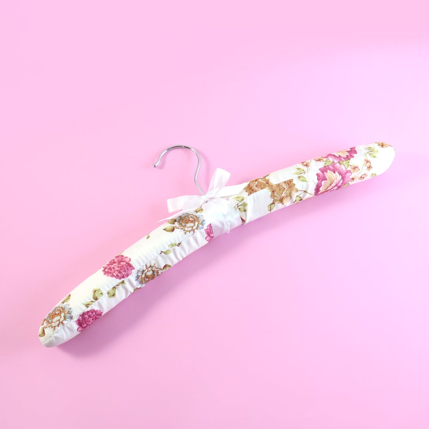 Ergonomic Padded Floral Clothes Hanger – Satin-Cushioned