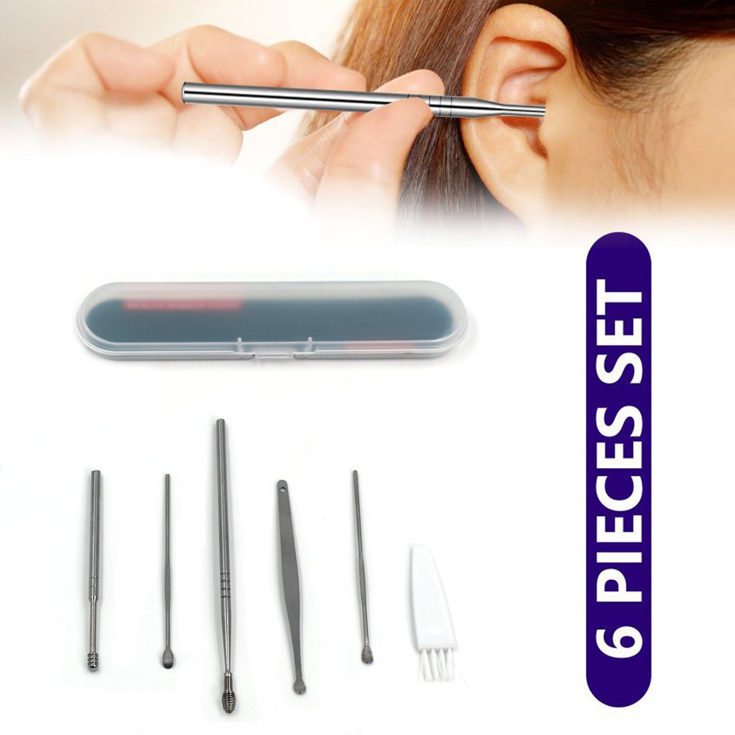 Earwax Removal Kit – 6-Piece Stainless Steel Set | XcelSafe