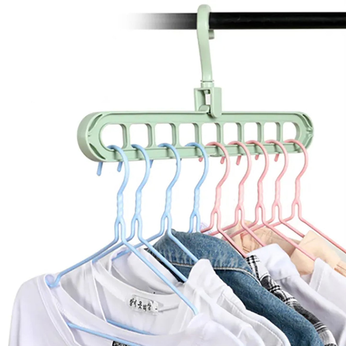 Space-Saving Wardrobe Organizer Hanger – Multi-Hole Hooks