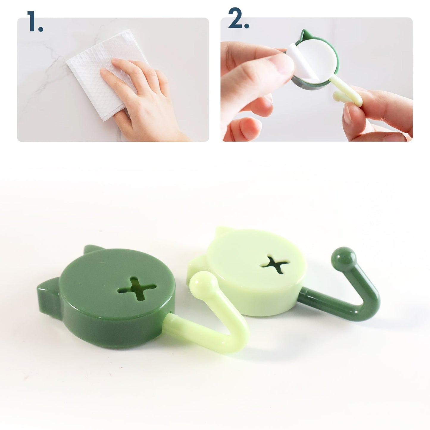 Self Adhesive Wall Hooks 10 Pc – Strong Hold, No Drilling