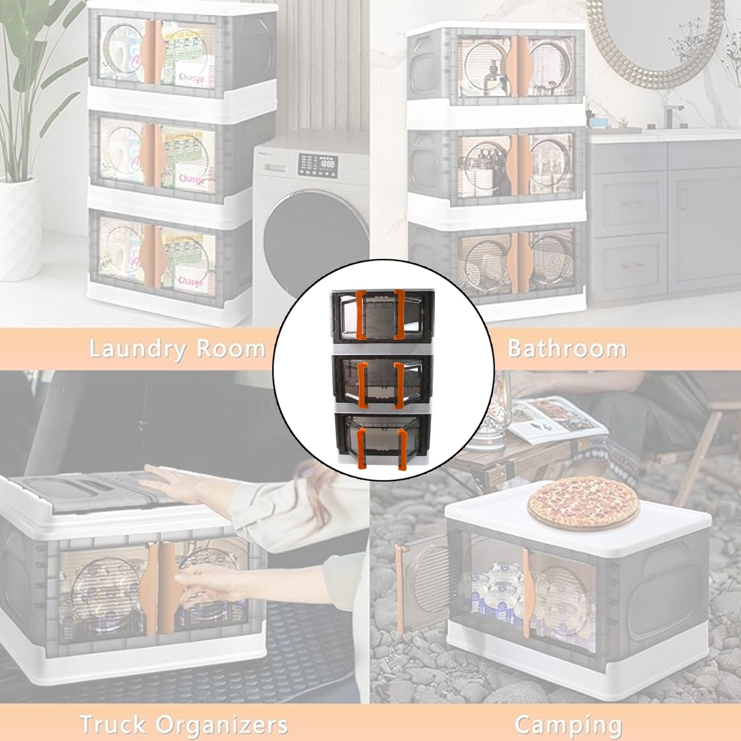 Space-Saving Plastic Folding Wardrobe Organizer – 3-Layer