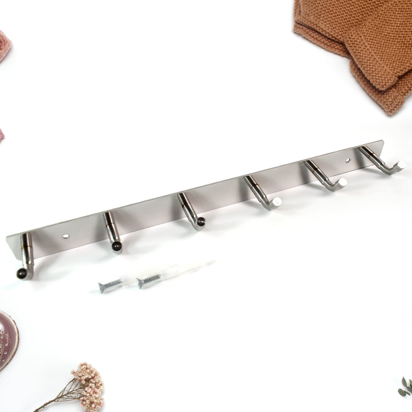 Rust-Resistant Stainless Steel Coat Rack 6-Hook – Durable