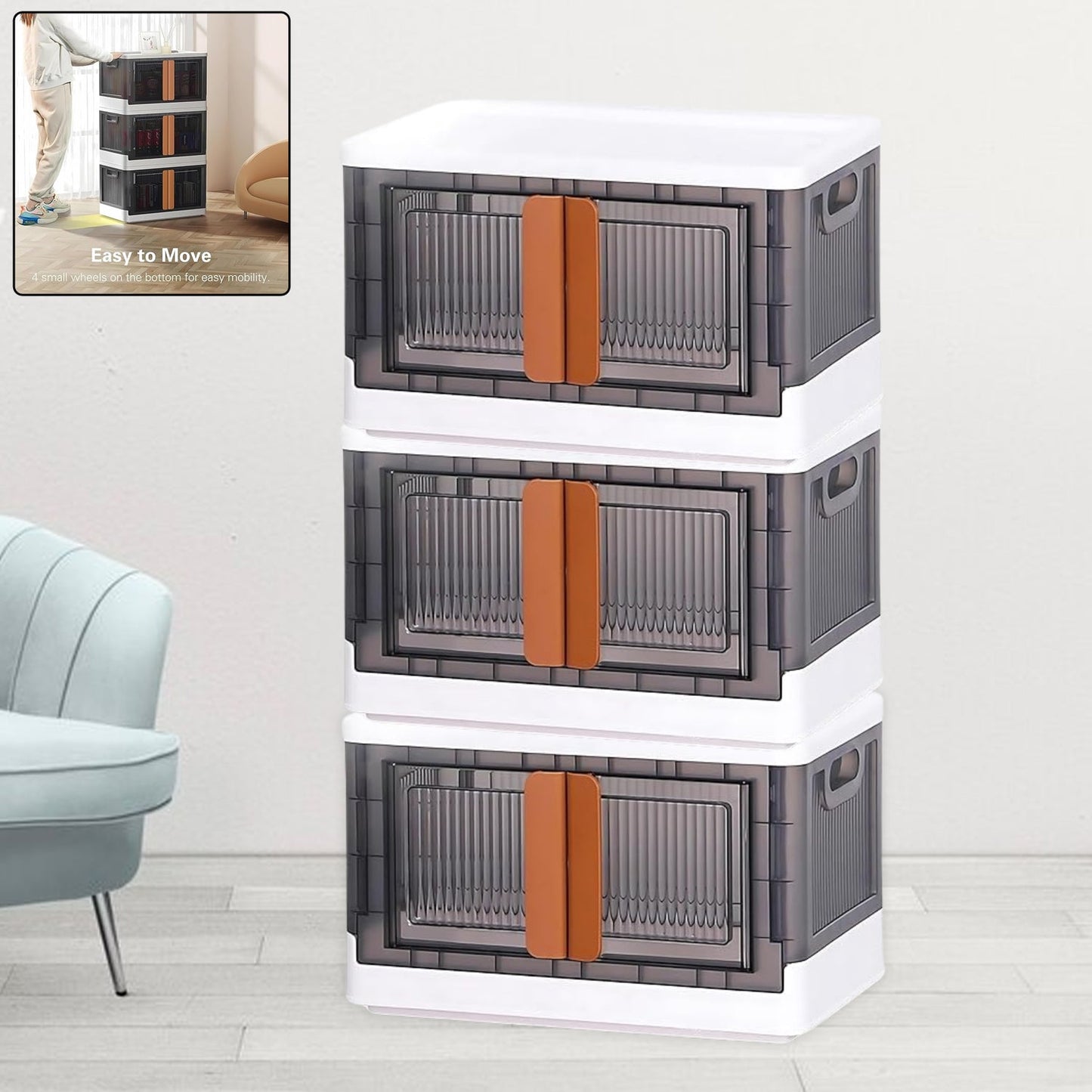 Stay Organized Plastic Folding Wardrobe Organizer – 3-Layer