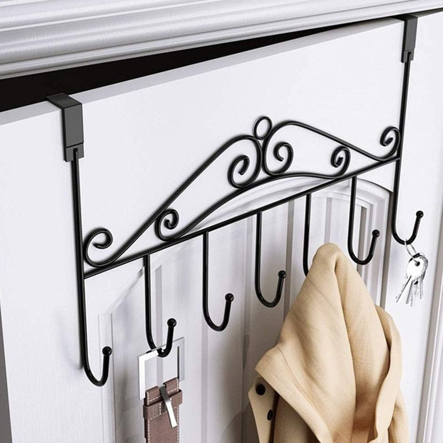 Clutter-Free Storage Over Door Hanger Rack – Hooks Metal