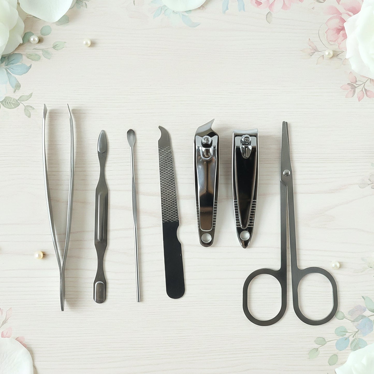 Manicure & Pedicure Grooming Kit – 7-in-1 Stainless Steel Set