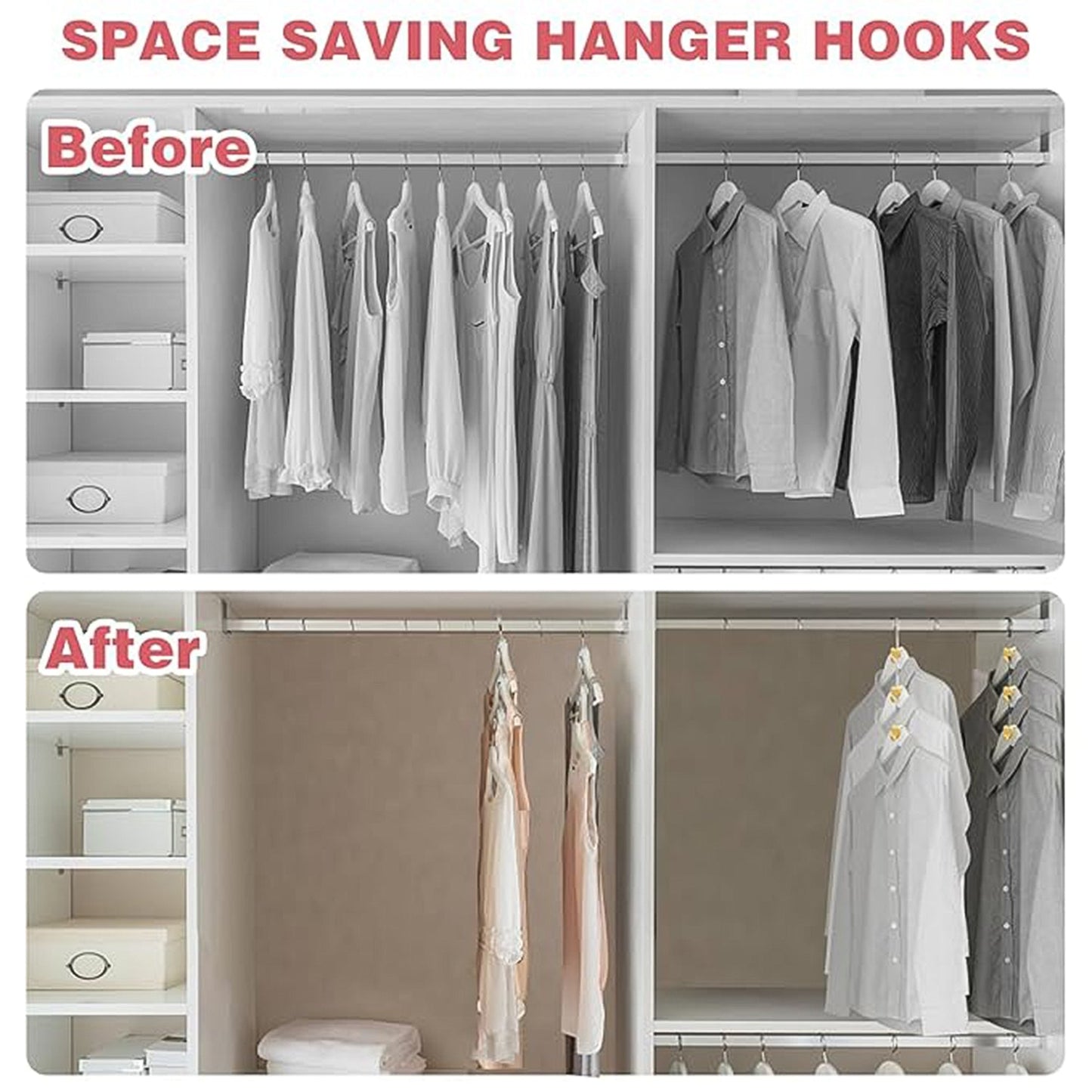 Space-Saving Plastic Triangle Hanger Connector Hooks – Wardrobe