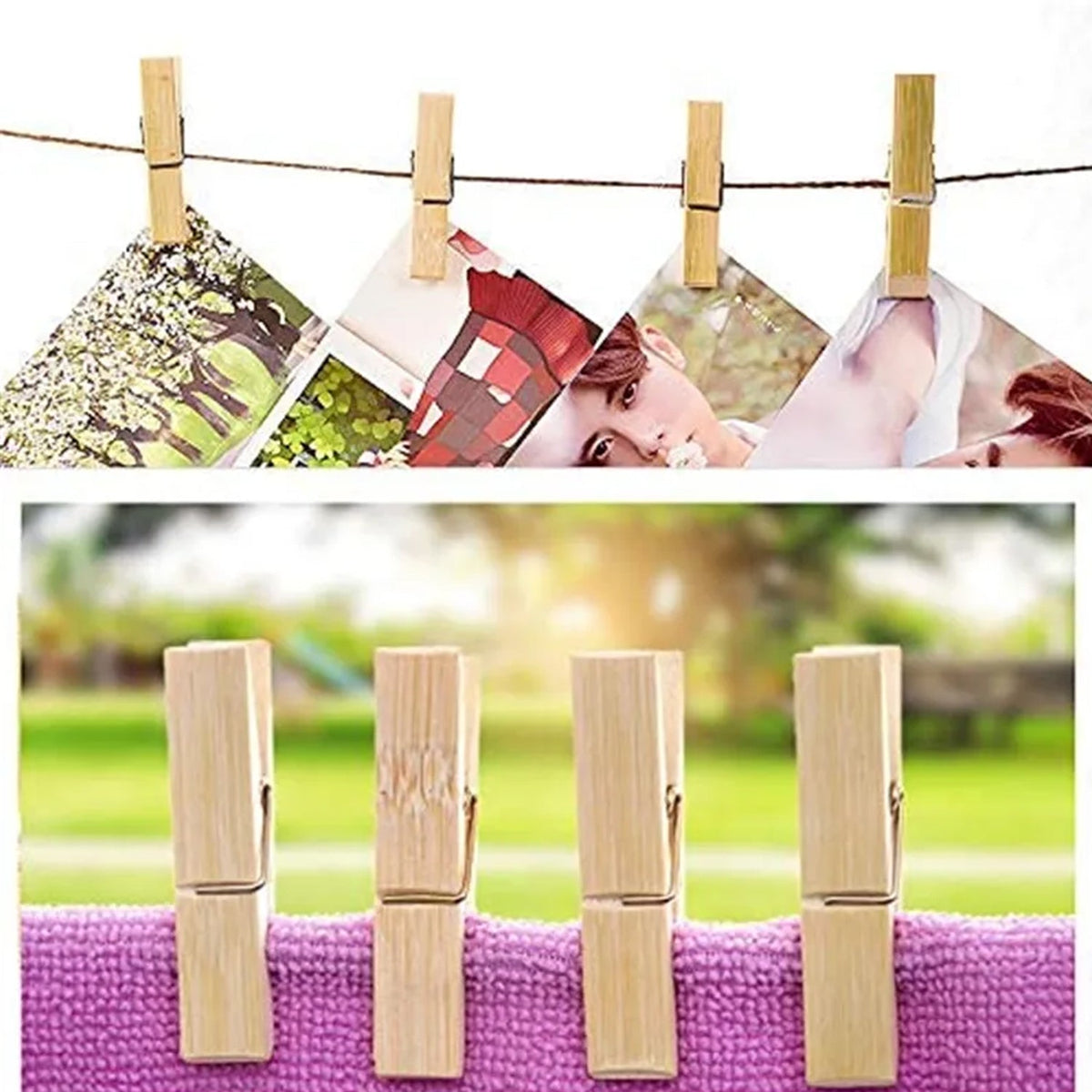 Heavy-Duty Wooden Clothespins – Laundry & Craft Clips