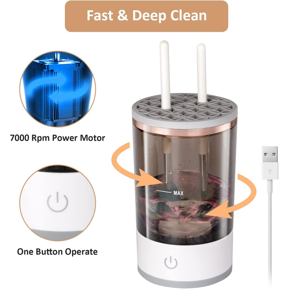 Automatic Makeup Brush Cleaner – Fast & Hygienic