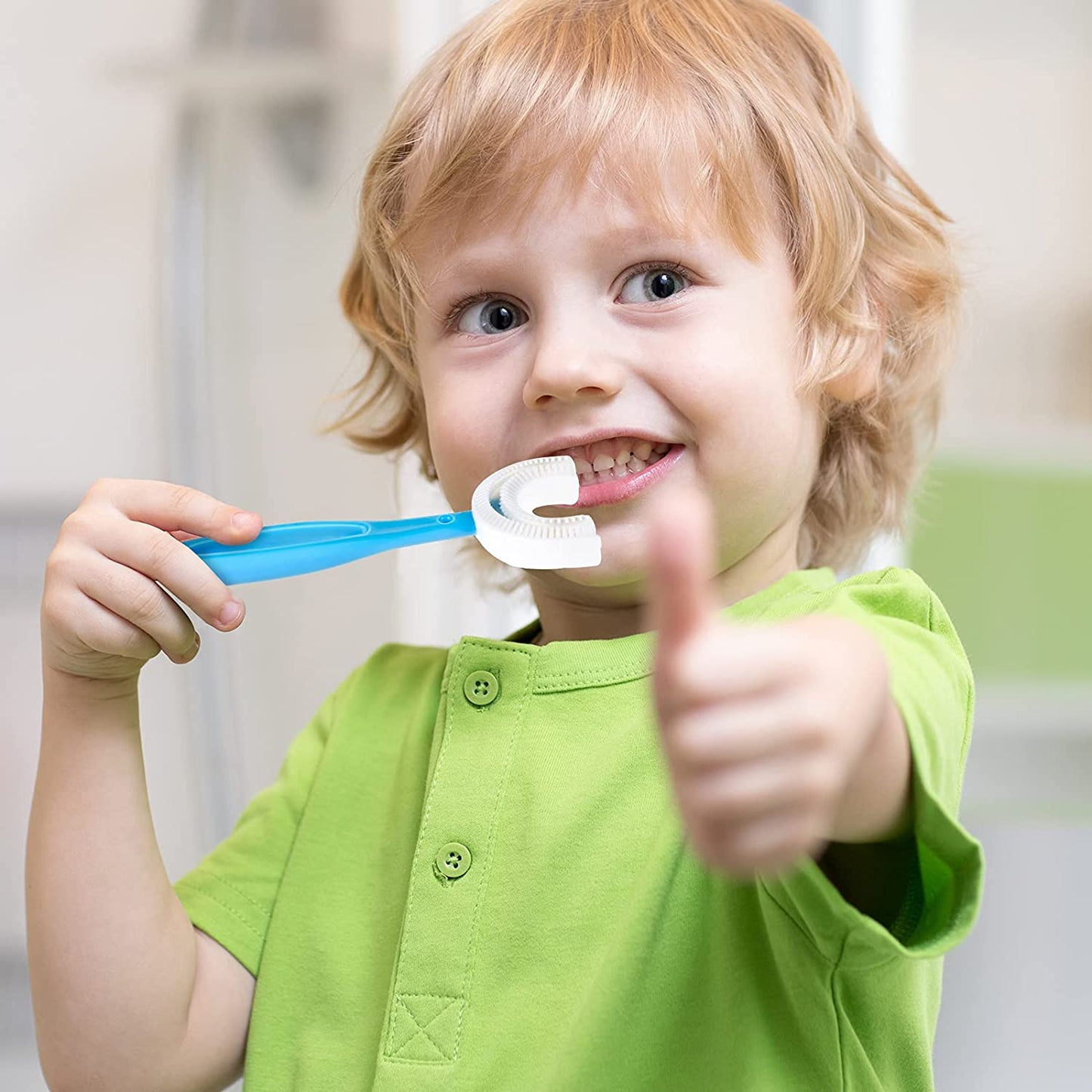 Kids U-Shaped Toothbrush – Gentle Cleaning for Toddlers | Mini Bubbles