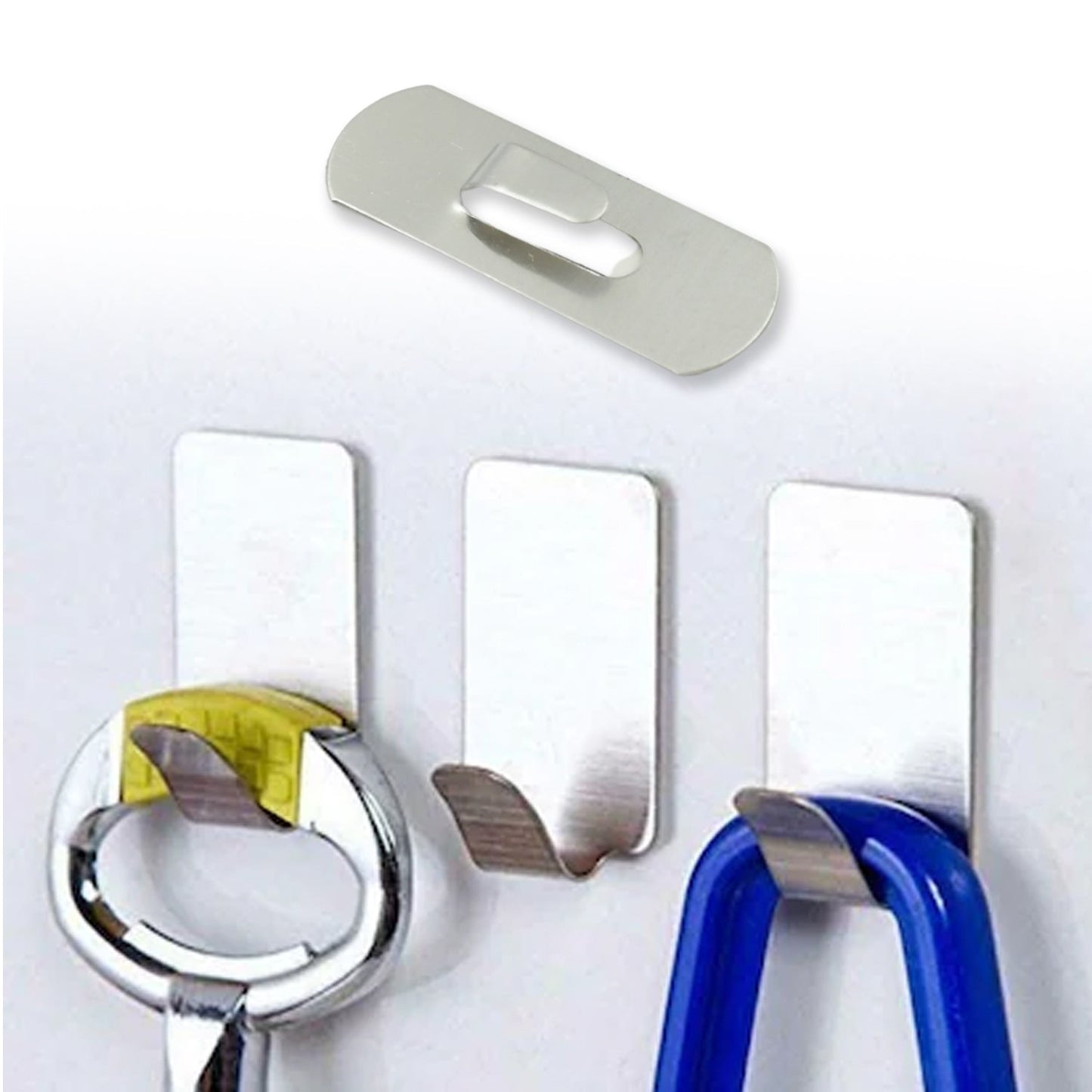 Stainless Steel Wall Hooks – Pc Self-Adhesive Set