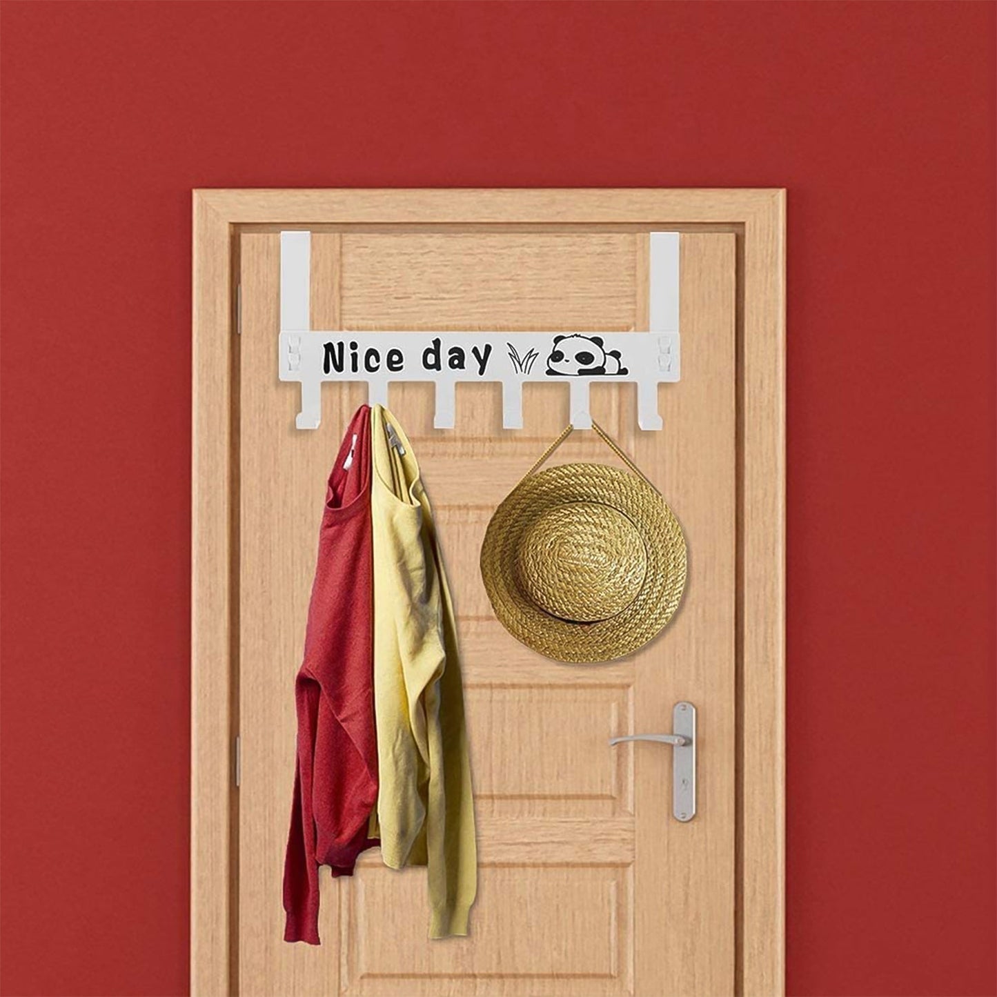 Heavy-Duty Over Door Hook Hanger Rack – 6-Hook Organizer