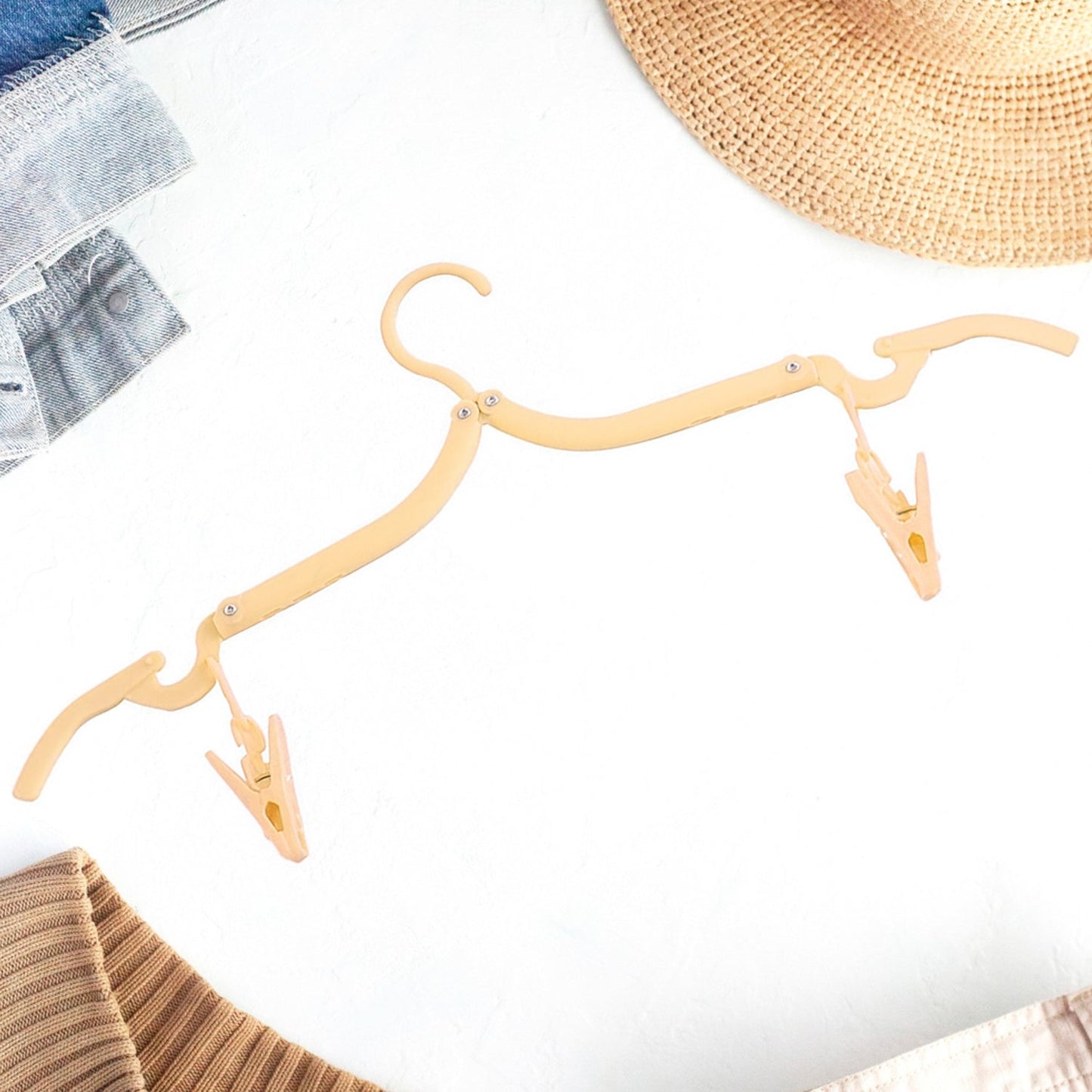 Adjustable Folding Clothes Hanger with Clips for Versatile