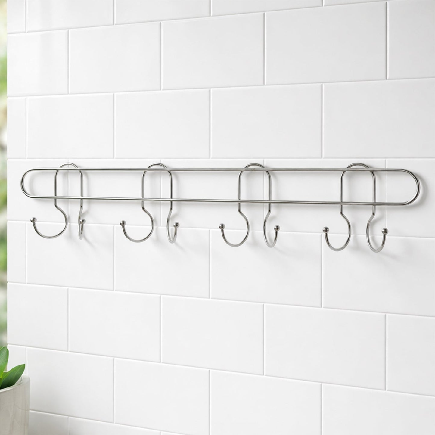 Heavy-Duty Wall Mounted Hook Rack – Durable Stainless Steel